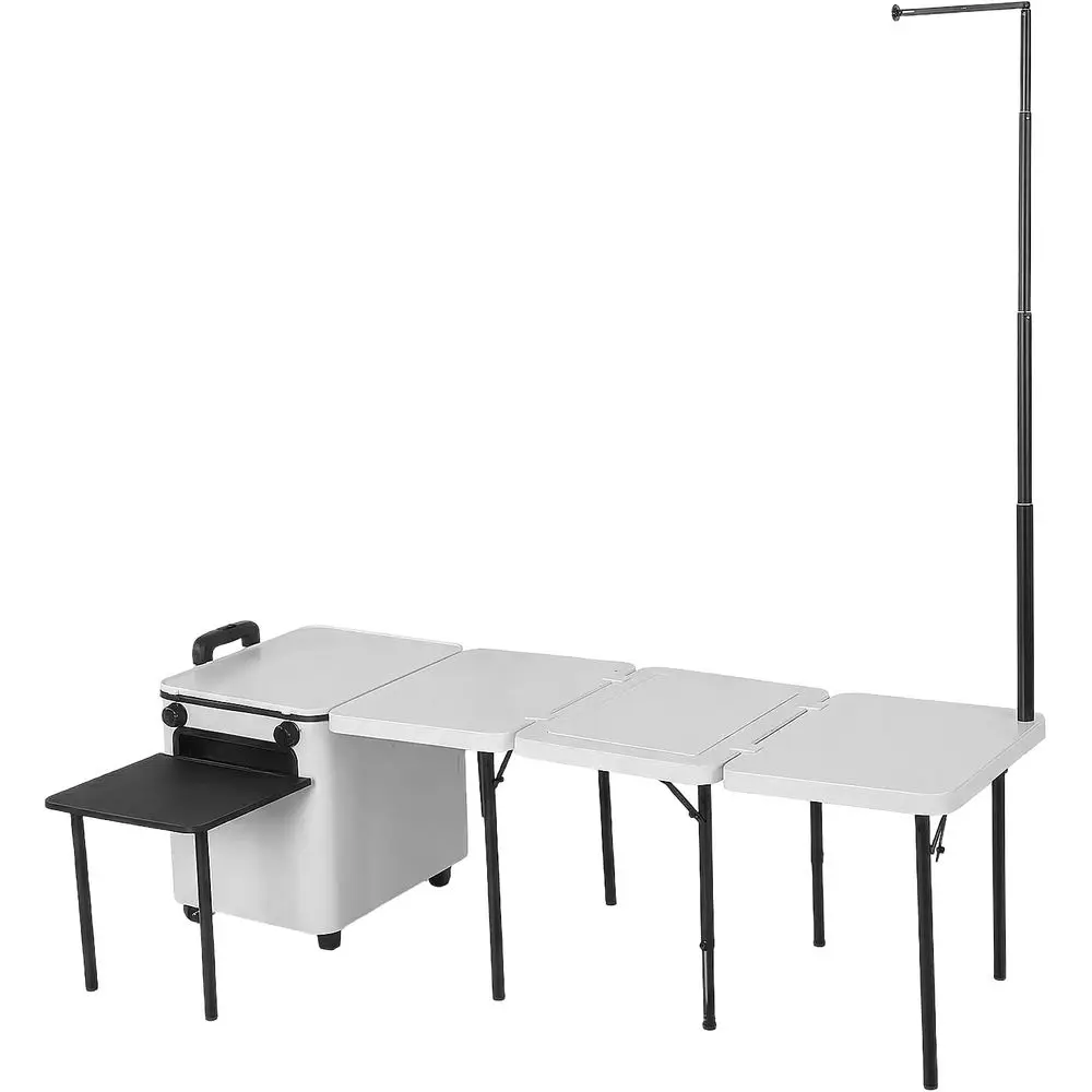 Outdoor Lighting Pole - Portable Folding Camping Kitchen Station with