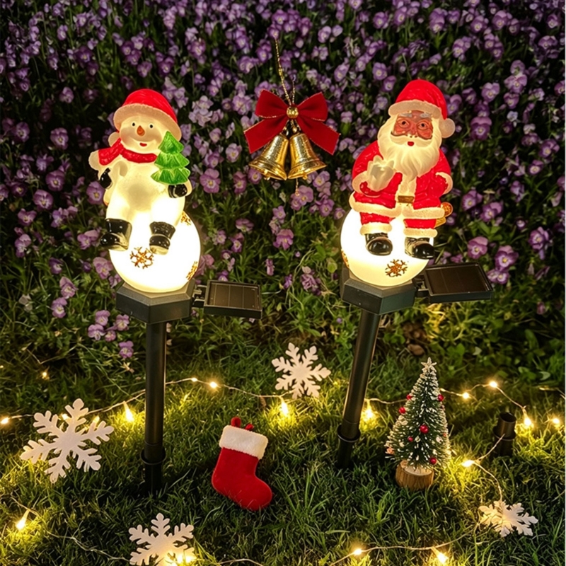 Outdoor Lighting No Wiring - Solar Christmas Stake Light for Outdoor