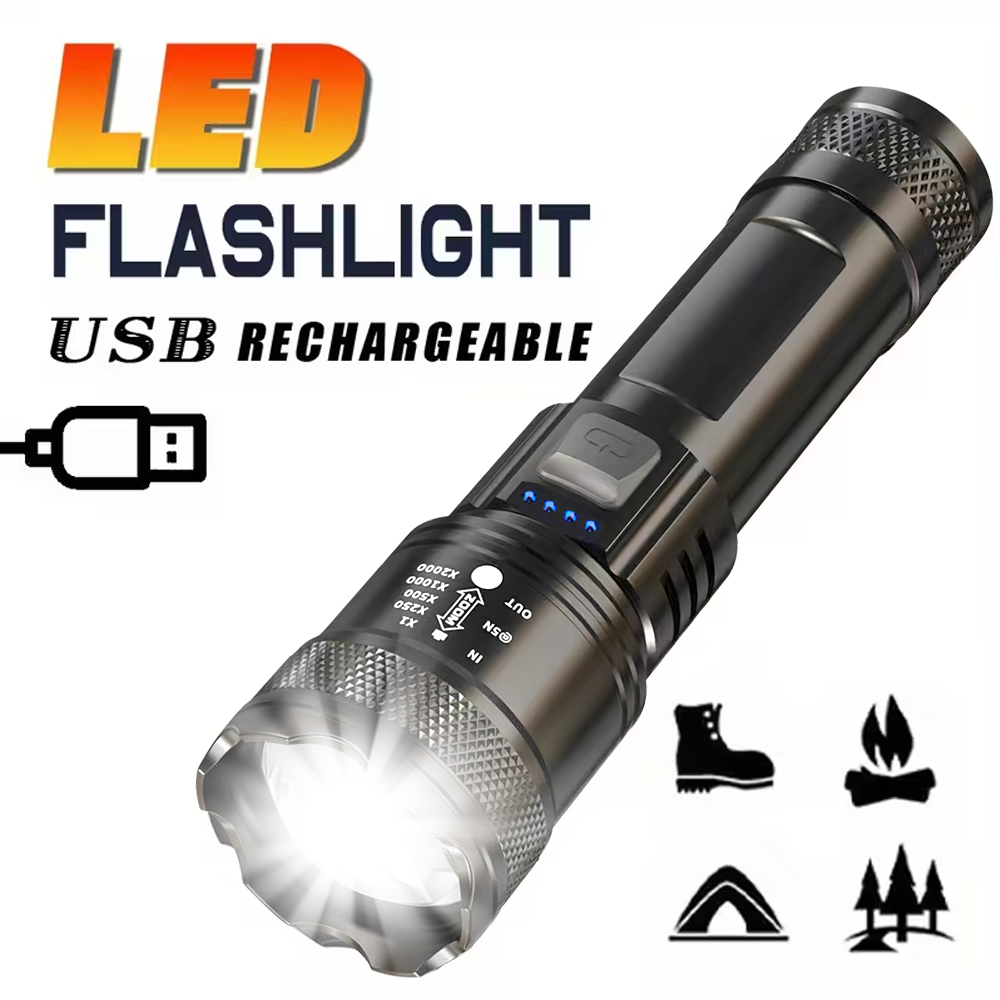 Outdoor Lighting Lowes - Super Bright LED Flashlight USB Rechargeable
