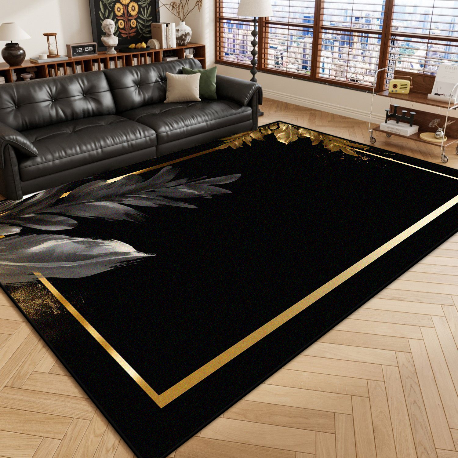 Outdoor Lighting Online - Modern Light Luxury Black Carpet Living