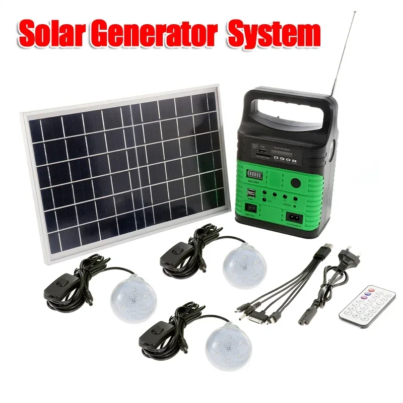 Outdoor Lighting Remote Control - Portable Camping Solar Power Generator System