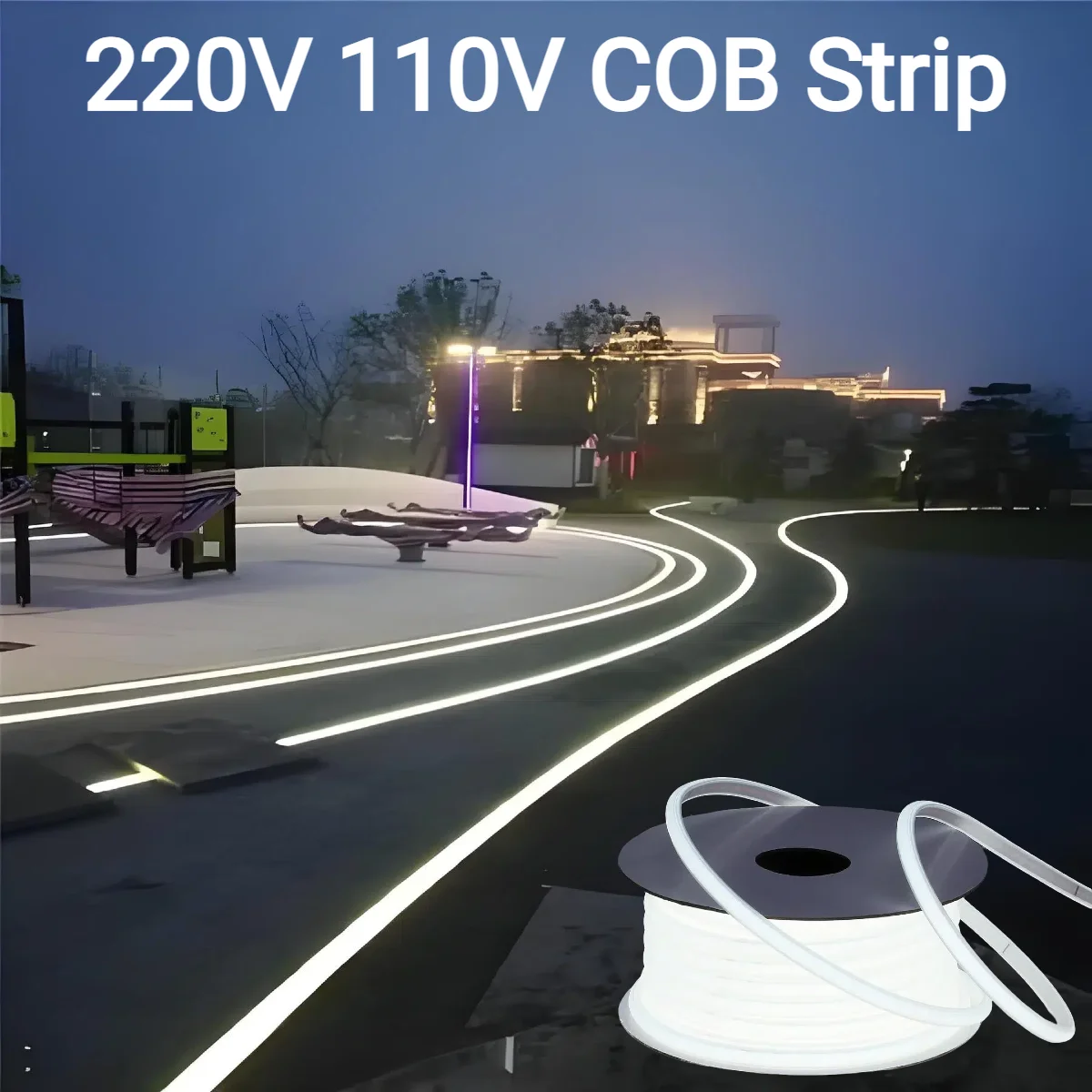 Outdoor Lighting Led Strip - 220V 110V Pure Silicone Gel COB