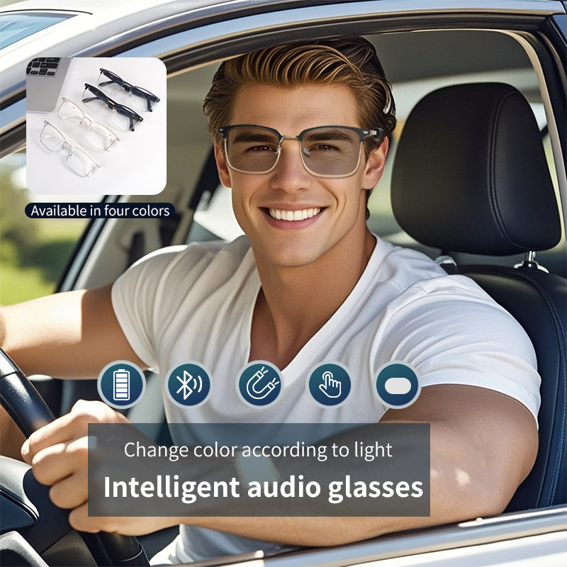 Color Changing Outdoor - Outdoor interchangeable lens Bluetooth audio glasses,