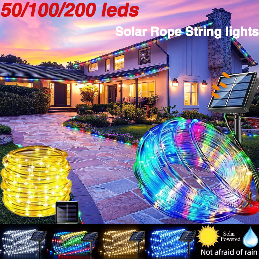 Outdoor Lighting Youtube - 7M/12M/22M Outdoor Solar Tube Rope Led