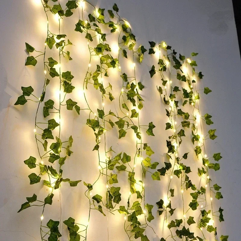 Outdoor Lighting No Wiring - 1/4/8PCS 2M Climbing Rattan Light String