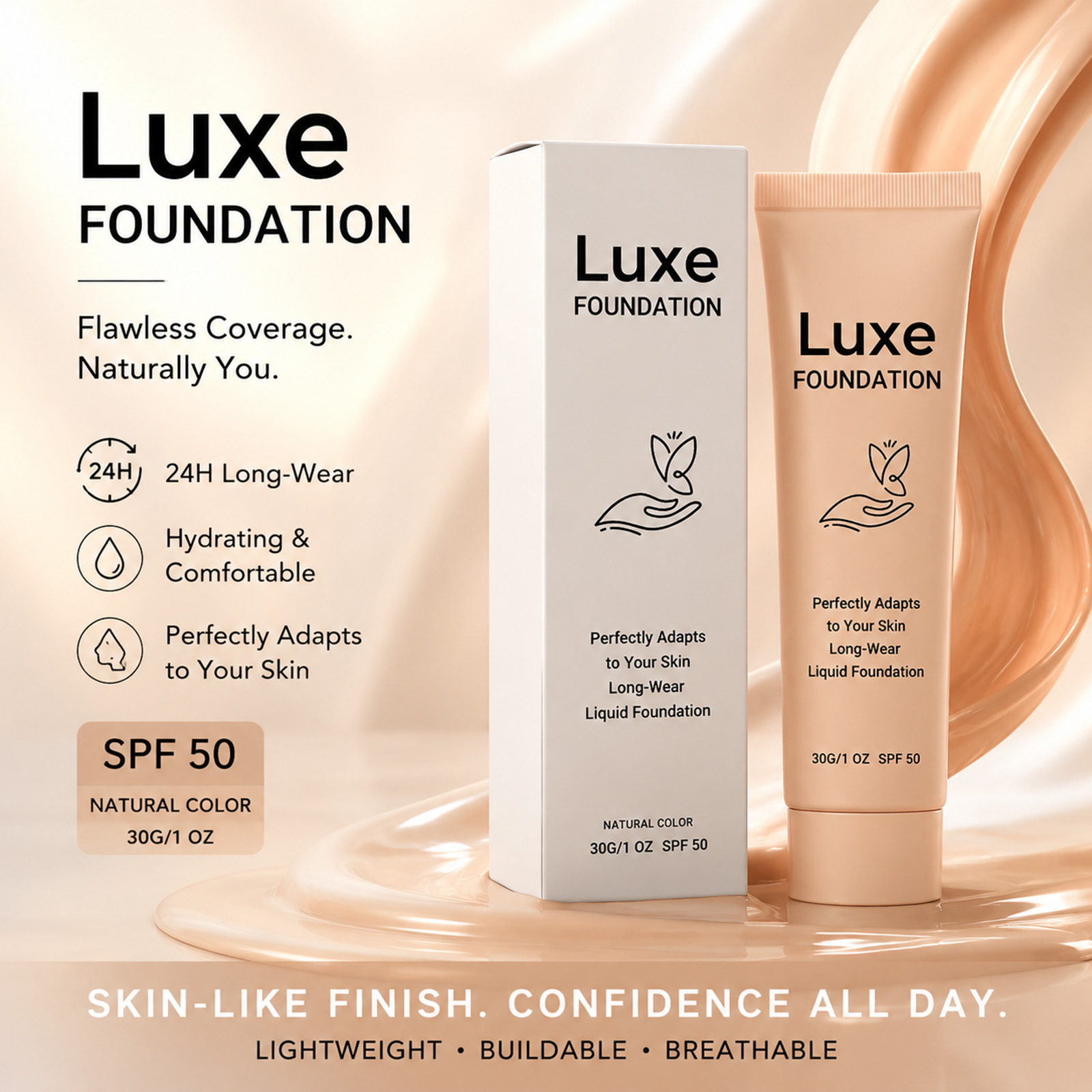 Color Changing Outdoor - SPF 50+ Color Changing Foundation Long