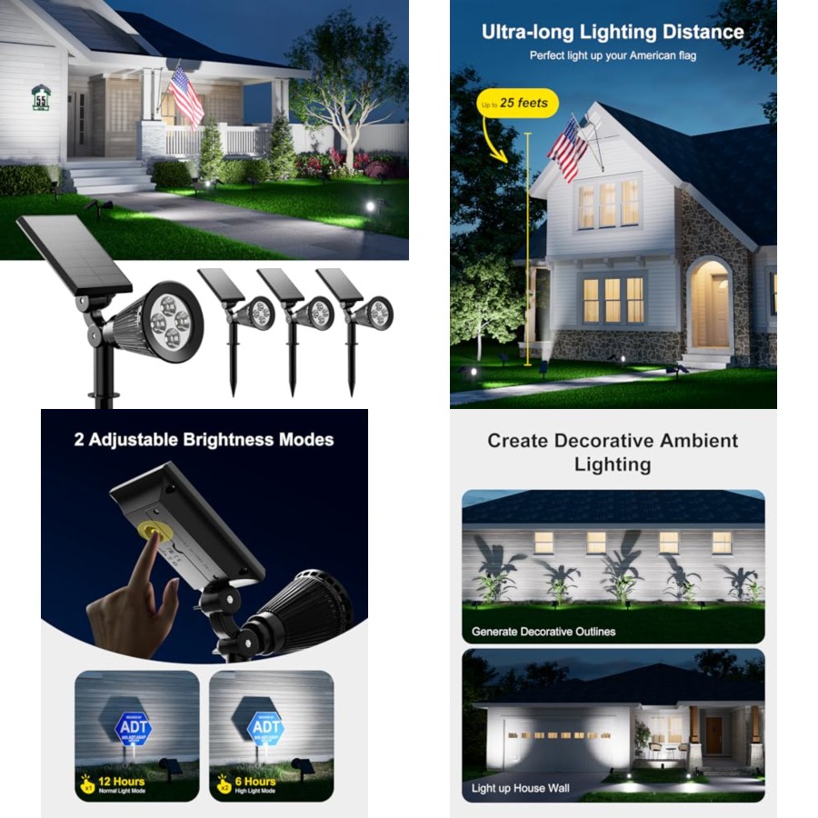 Wall Lighting Outdoor - Solar Spotlights Outdoor Waterproof for Tree,