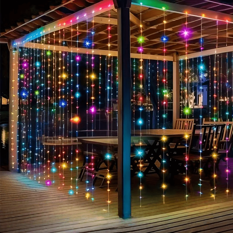Outdoor Lighting No Wiring - Solar Curtain Light 100/200/300 LED Outdoor