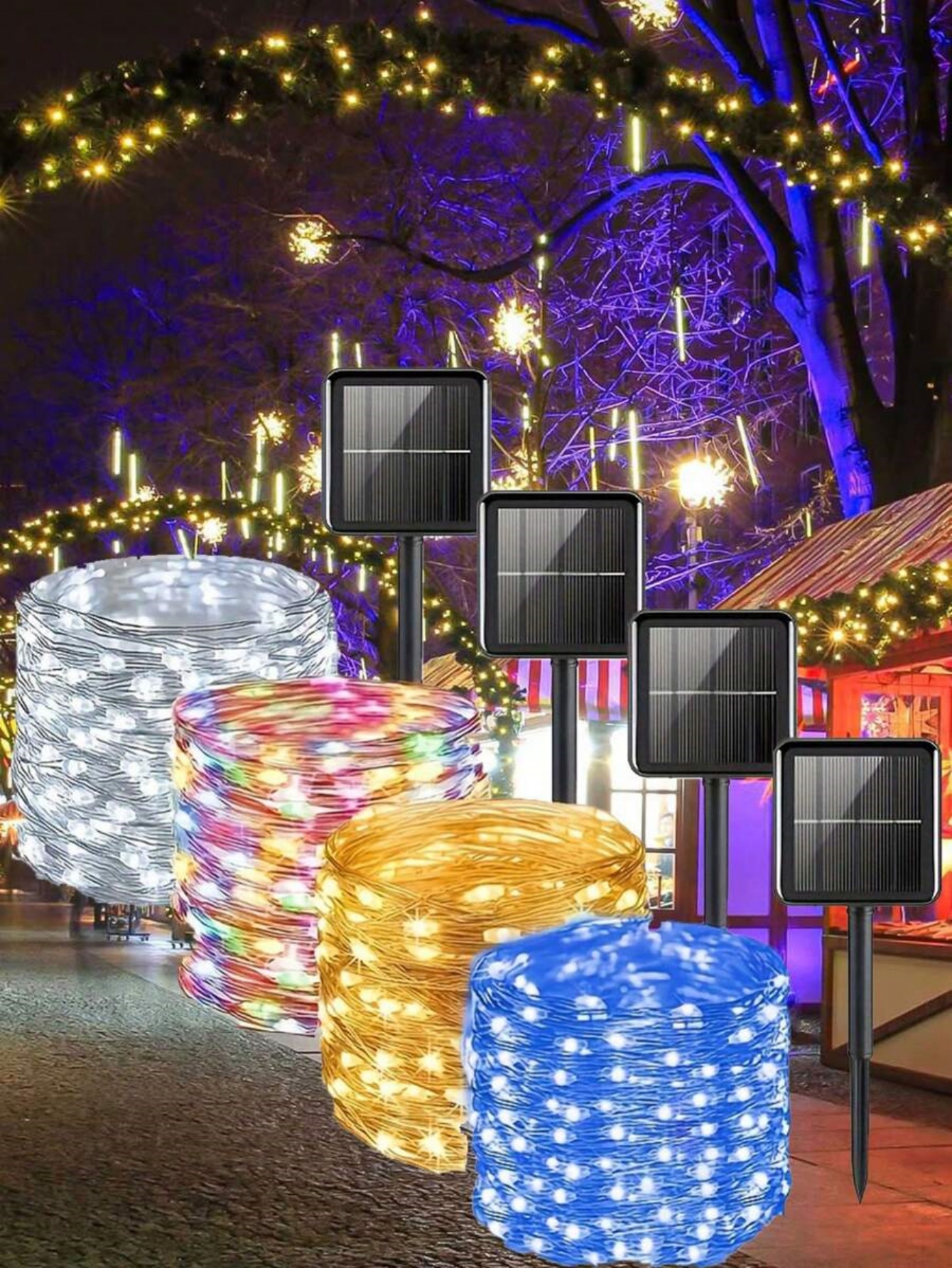 Outdoor Lighting No Wiring - 1pc 50/100/200/300LED Solar Fairy Lights Outdoor,8
