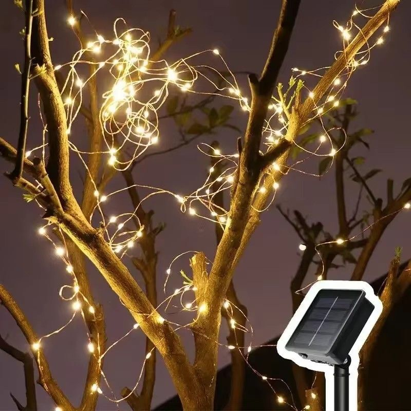 Outdoor Lighting No Wiring - Solar Fairy LED Copper Wire Light