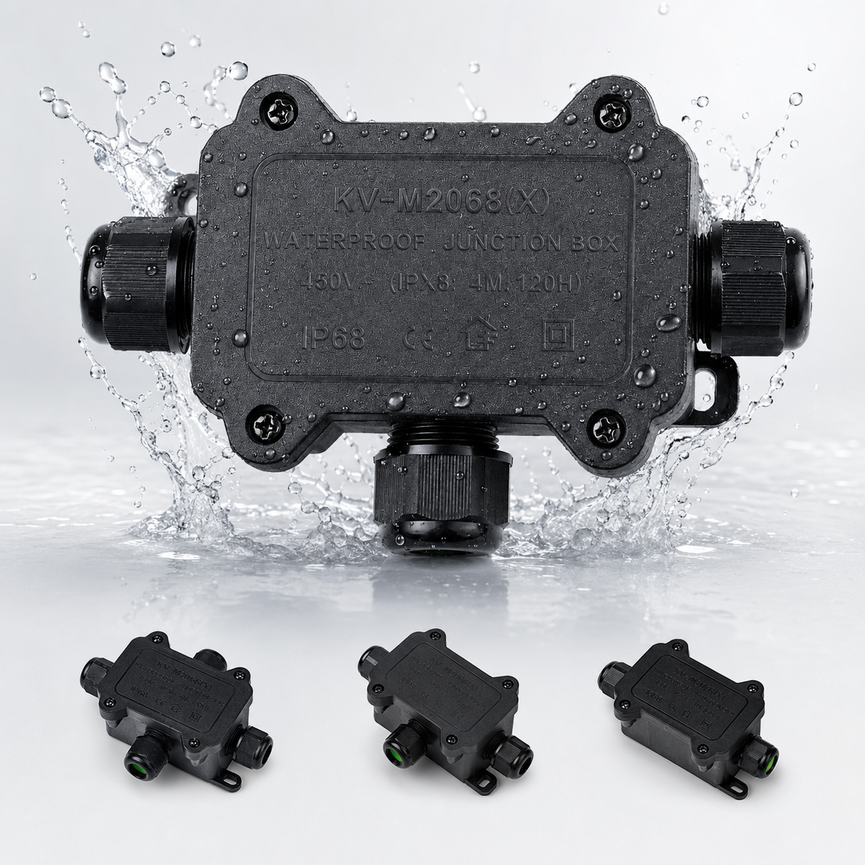 Outdoor Lighting Pole - IP68 Waterproof Junction Box 2/3/4 Way