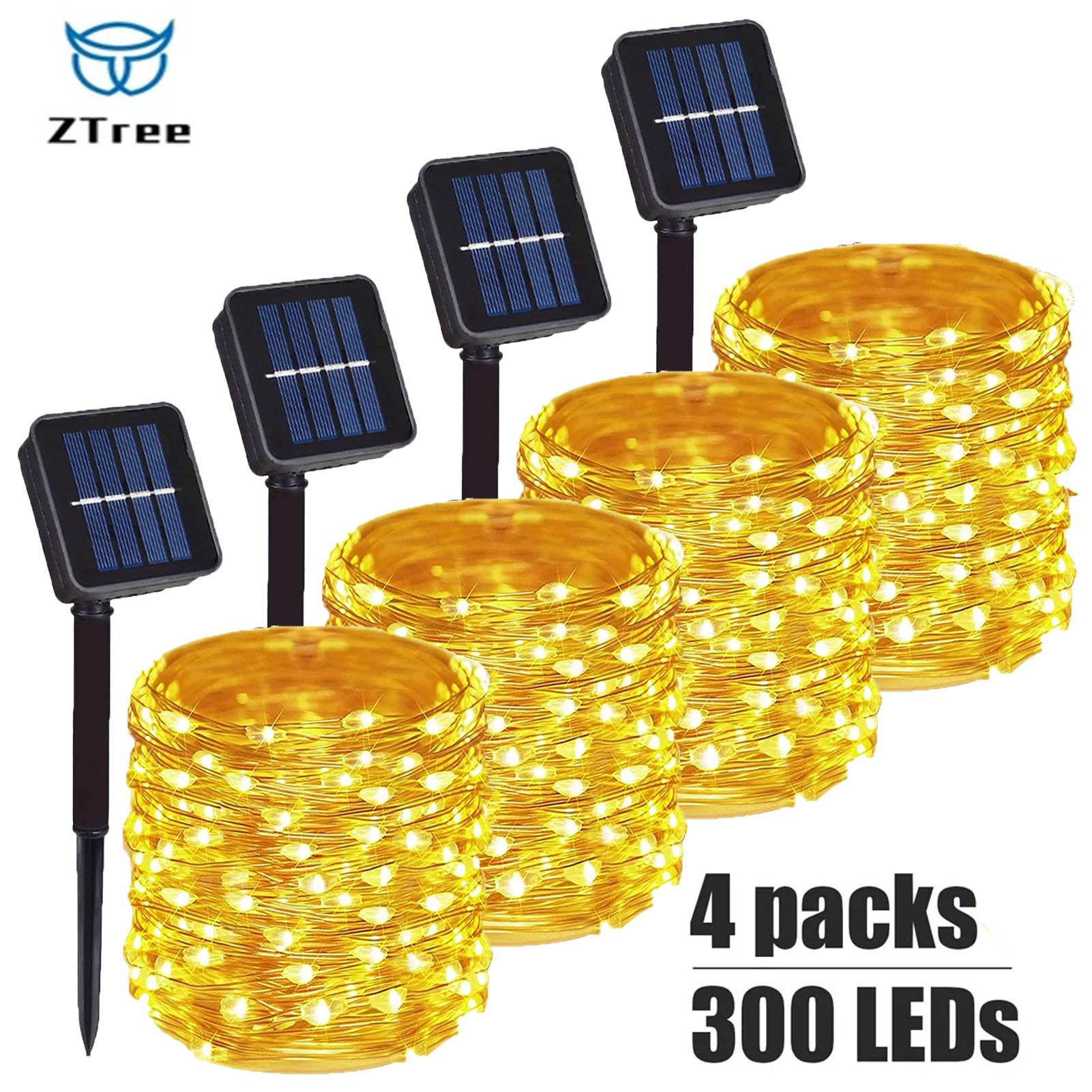 Outdoor Lighting No Wiring - 1~4Pcs Solar String Lights Outdoor Waterproof