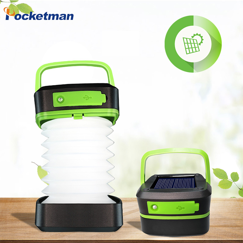Outdoor Lighting Brands - Solar/USB Fast Charging Portable Lantern Foldable