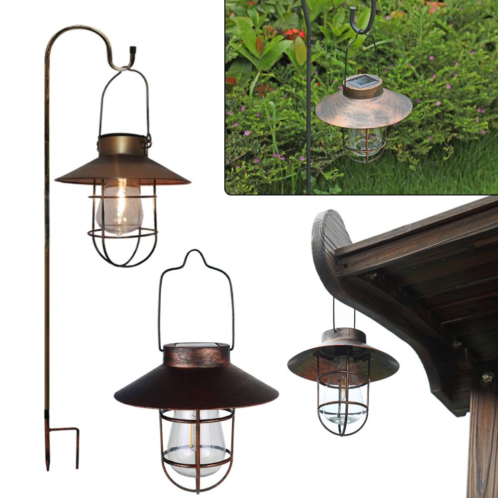 Outdoor Lighting Up And Down - Solar Retro Camping Lantern Waterproof Vintage