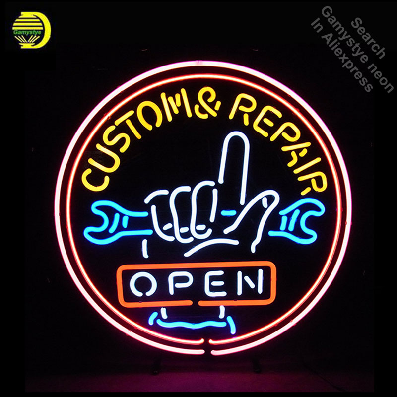 Outdoor Lighting For Store - CUSTOM OPEN REPAIR Neon Sign REAL