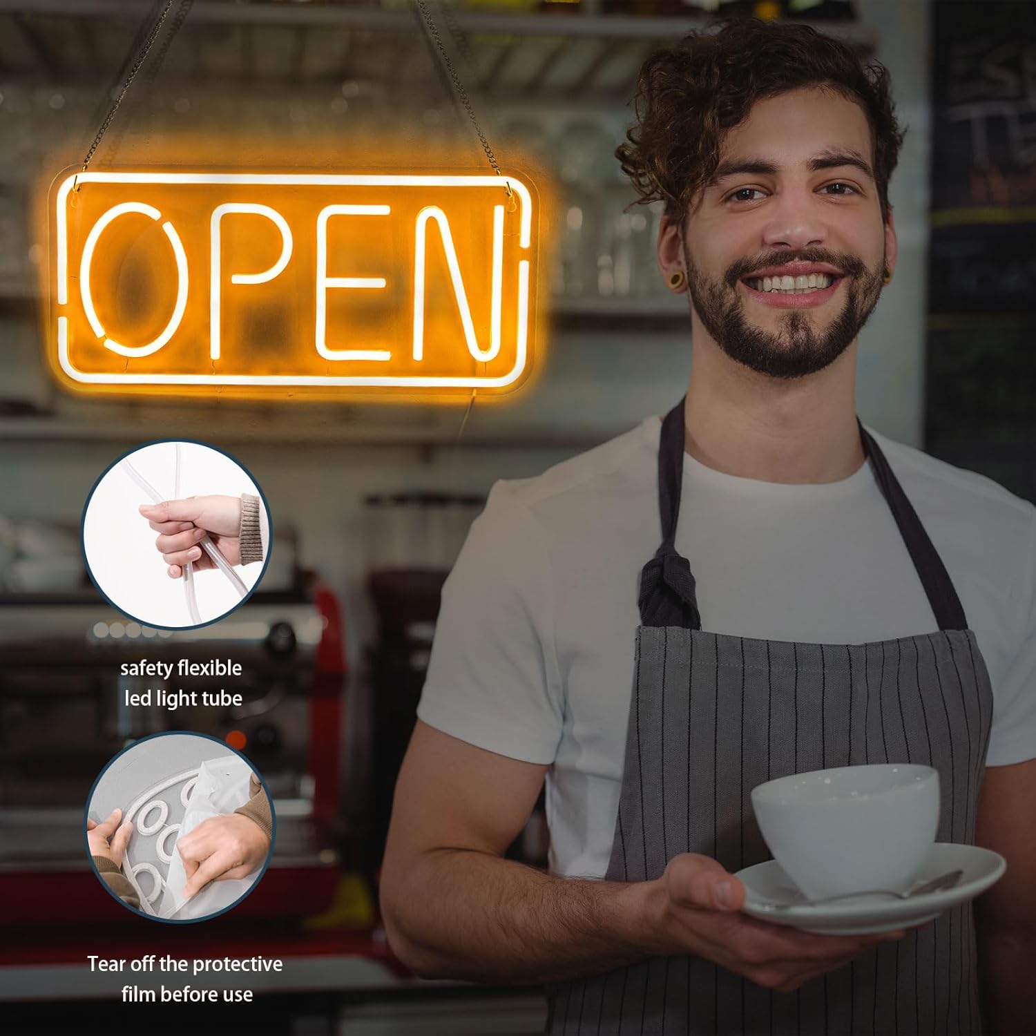 Open Neon Sign USB Powered Bus - Outdoor Lighting For Store recension och pris