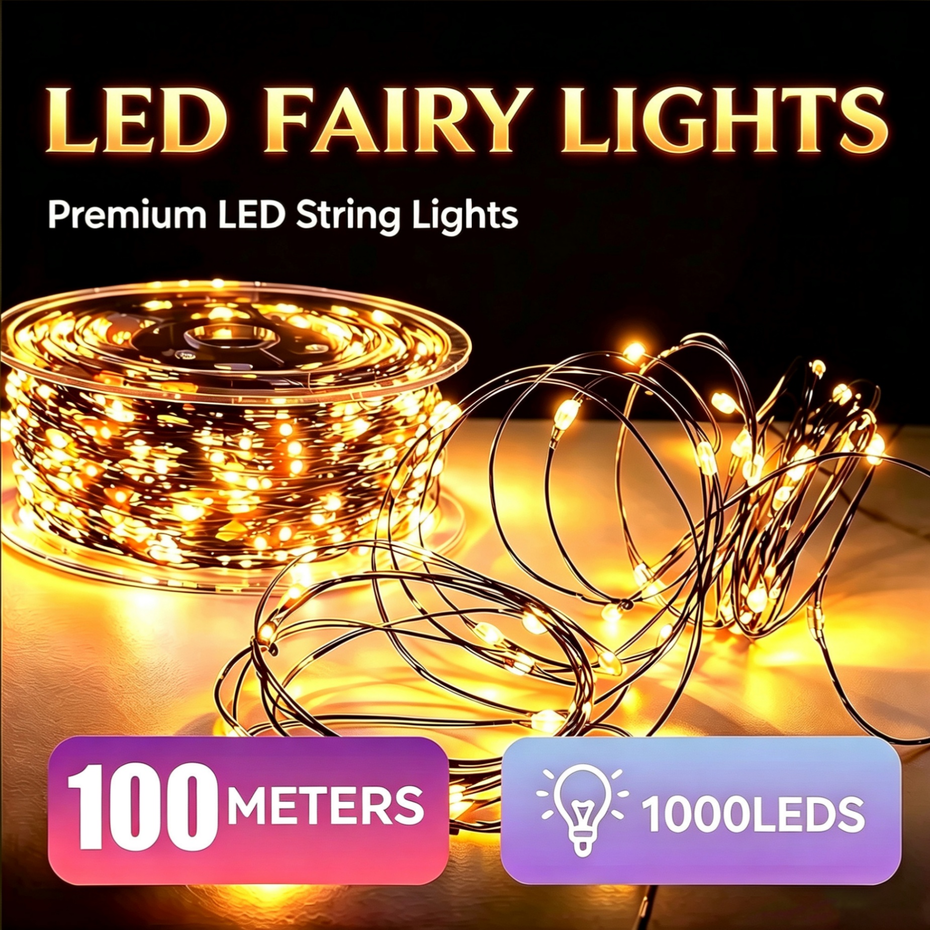 50M/100M LED String Lights Gre - Outdoor Lighting No Wiring recension och pris
