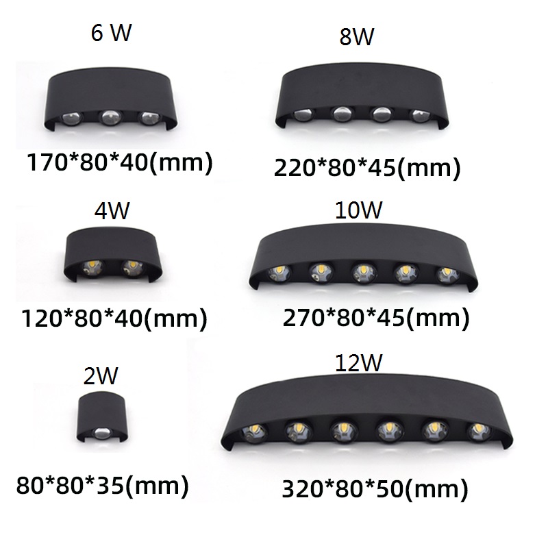 2W 4W 6W 8W 10W 12W LED Wall L - Outdoor Lighting Up And Down recension och pris