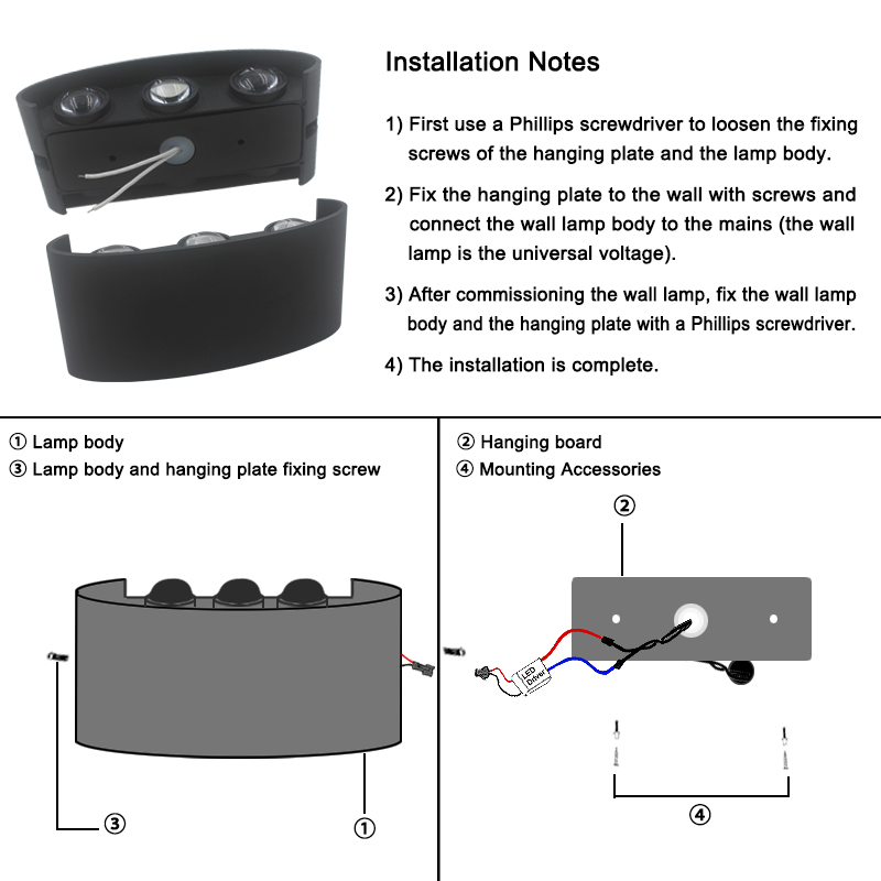 2W 4W 6W 8W 10W 12W LED Wall L - Outdoor Lighting Up And Down recension och pris
