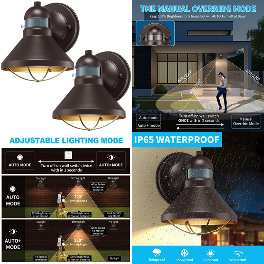2 Pack Motion Sensor Outdoor L - Wall Lighting Outdoor recension och pris