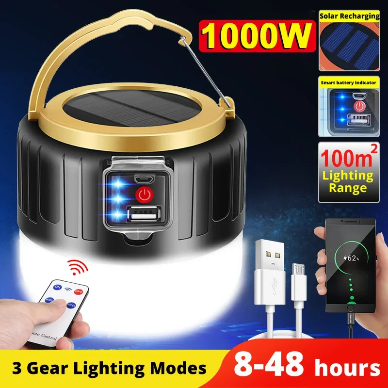LED Solar Camping Light Power  - Outdoor Lighting Remote Control recension och pris