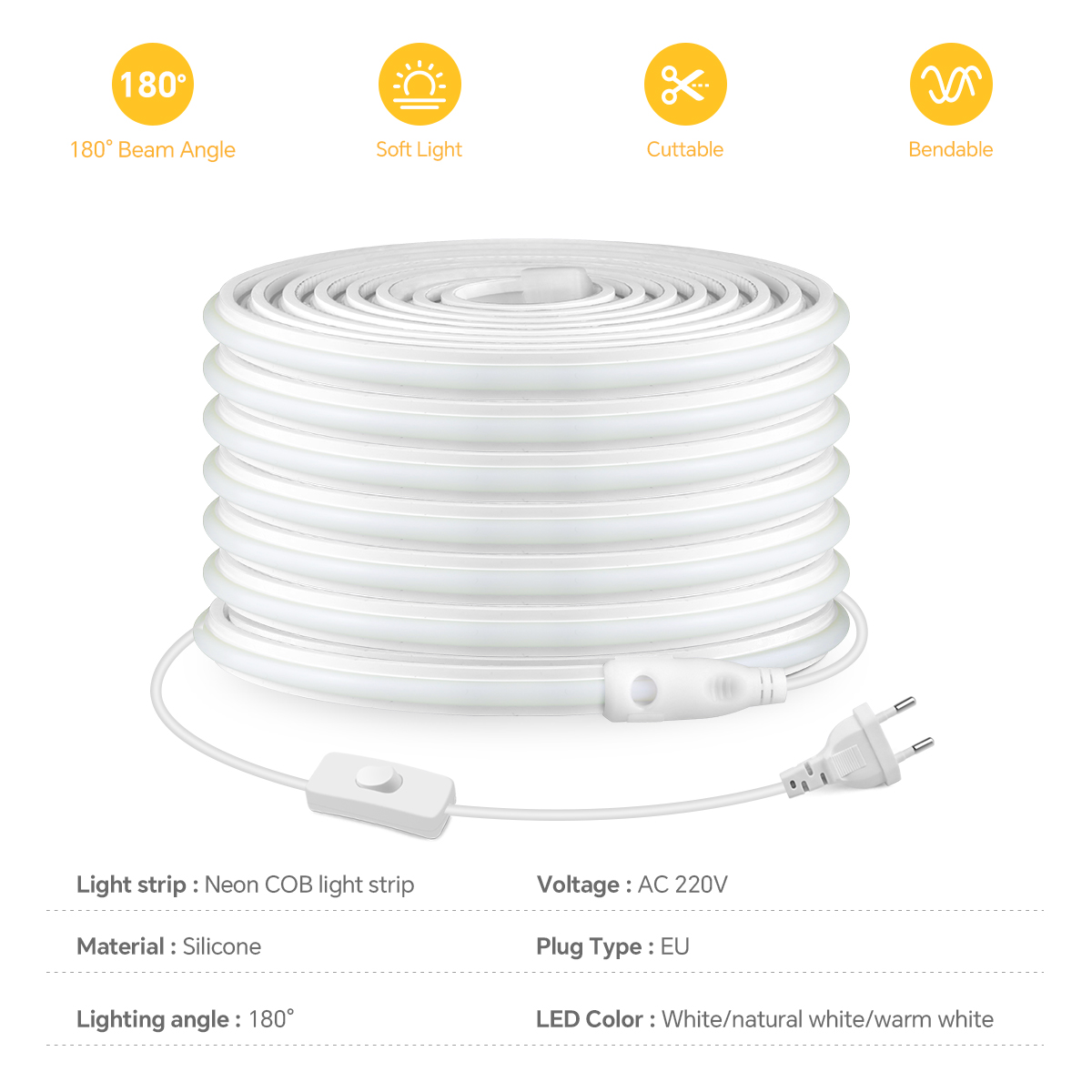 220V COB Led Strip High Densit - Outdoor Lighting Led Strip recension och pris