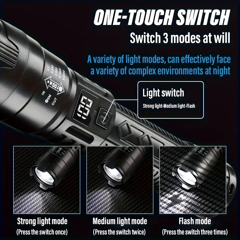 Tactical LED Flashlight 2000LM - Outdoor Lighting Lowes recension och pris