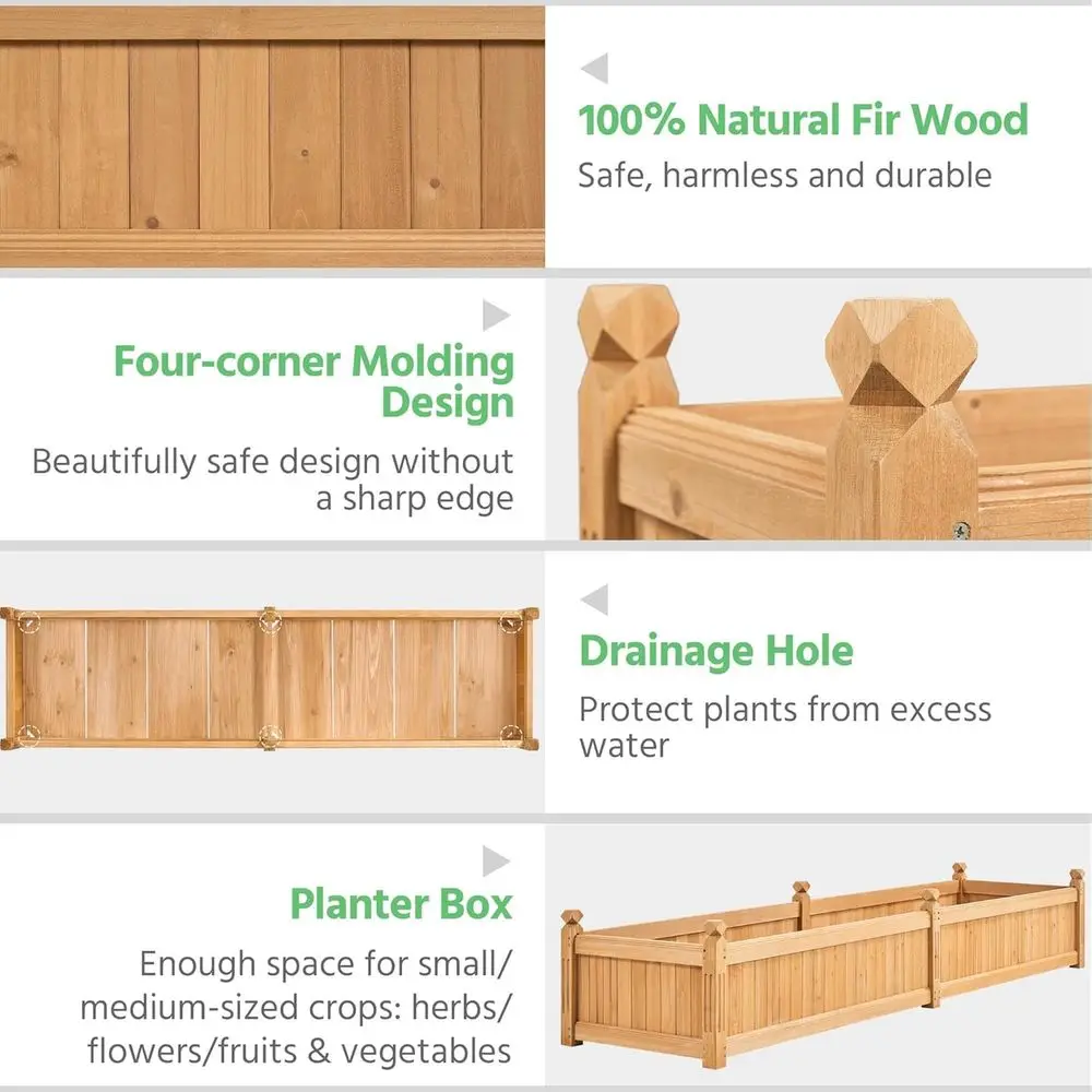 Light Brown Wooden Raised Gard - Outdoor Lighting Box recension och pris