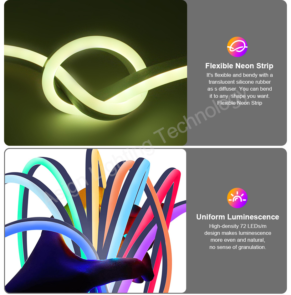 220V RGB LED Neon Strip with E - Outdoor Lighting No Wiring recension och pris