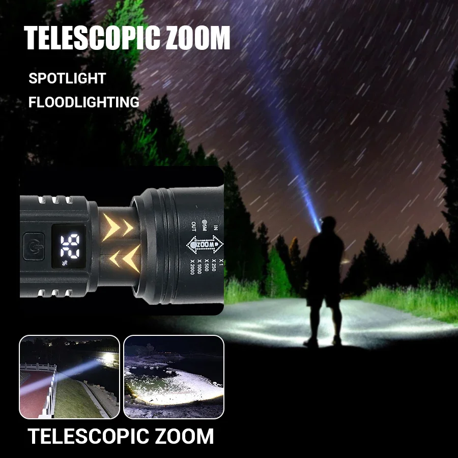 9900LM Powerful LED Flashlight - Outdoor Lighting Pole recension och pris