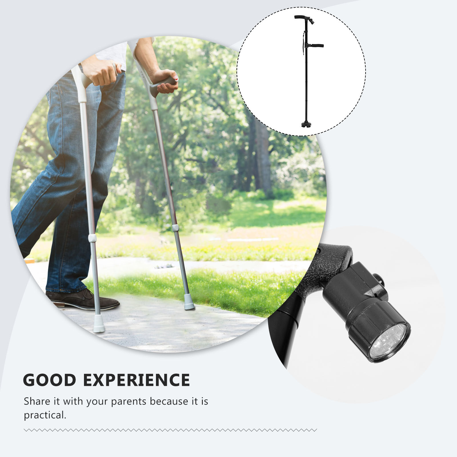 Folding Walking Cane LED Light - Outdoor Lighting Pole recension och pris