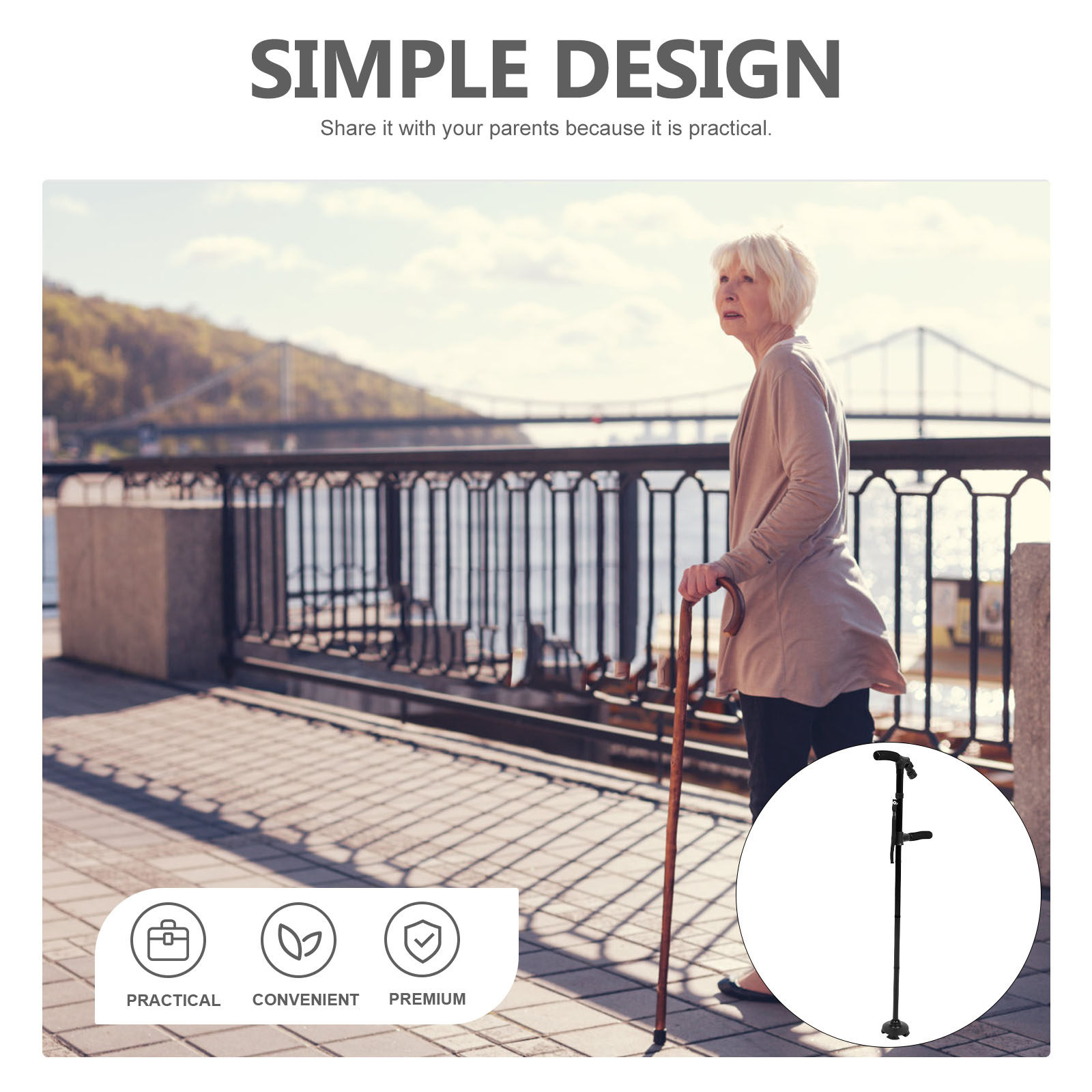 Folding Walking Cane LED Light - Outdoor Lighting Pole recension och pris