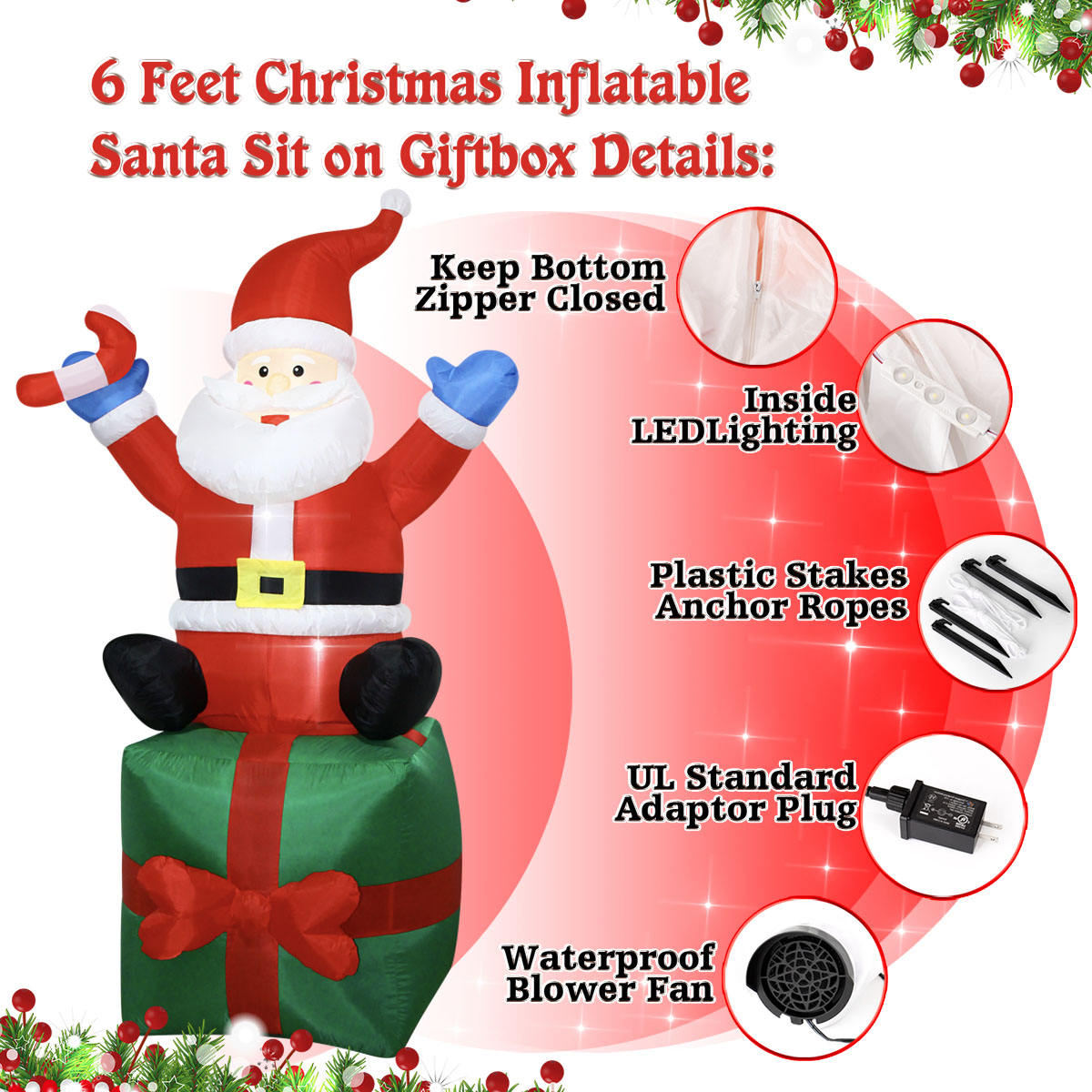 6 FT Christmas Inflatables San - Outdoor Lighting Box recension och pris