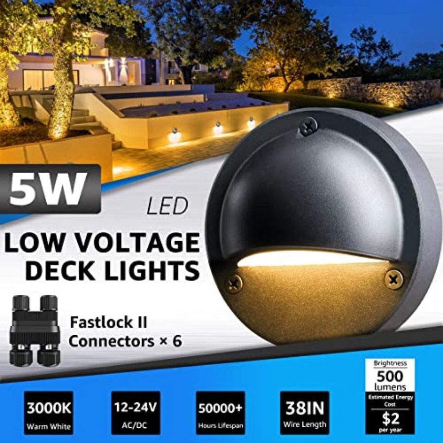 5W LED Low Voltage Deck Lights - Outdoor Lighting No Wiring recension och pris