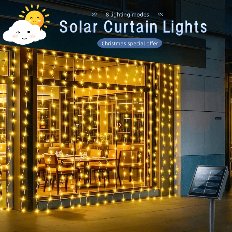 Solar Curtain Light 100/200/30 - Outdoor Lighting No Wiring recension och pris