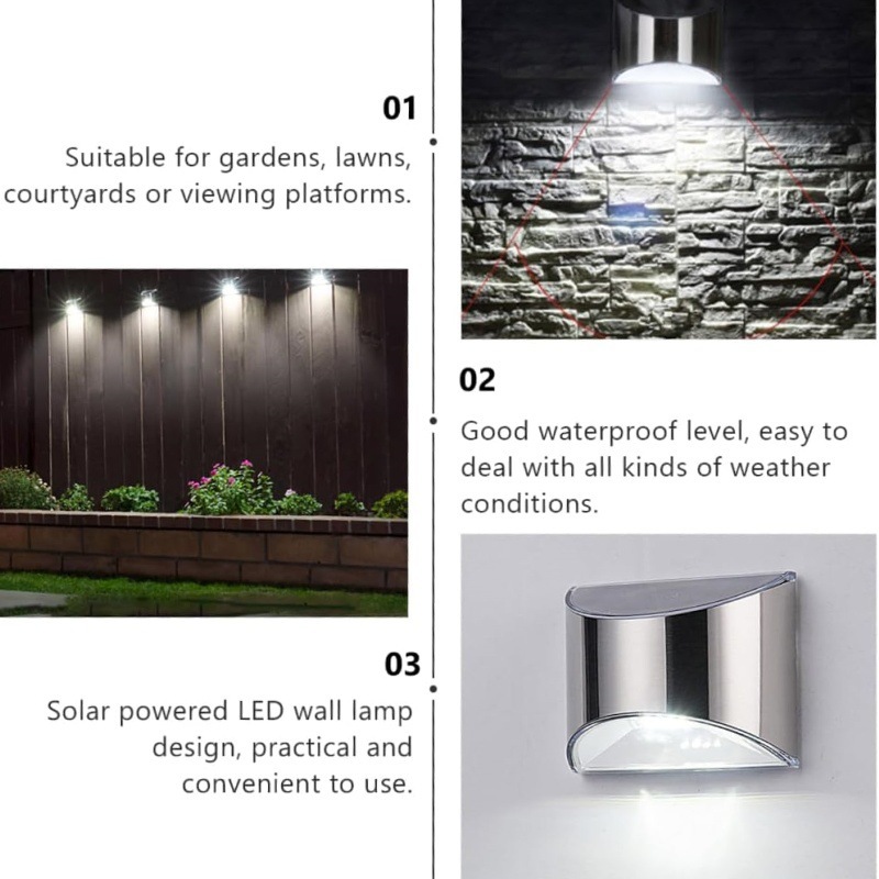 2Pcs Solar Garden Light Stainl - Outdoor Lighting Up And Down recension och pris