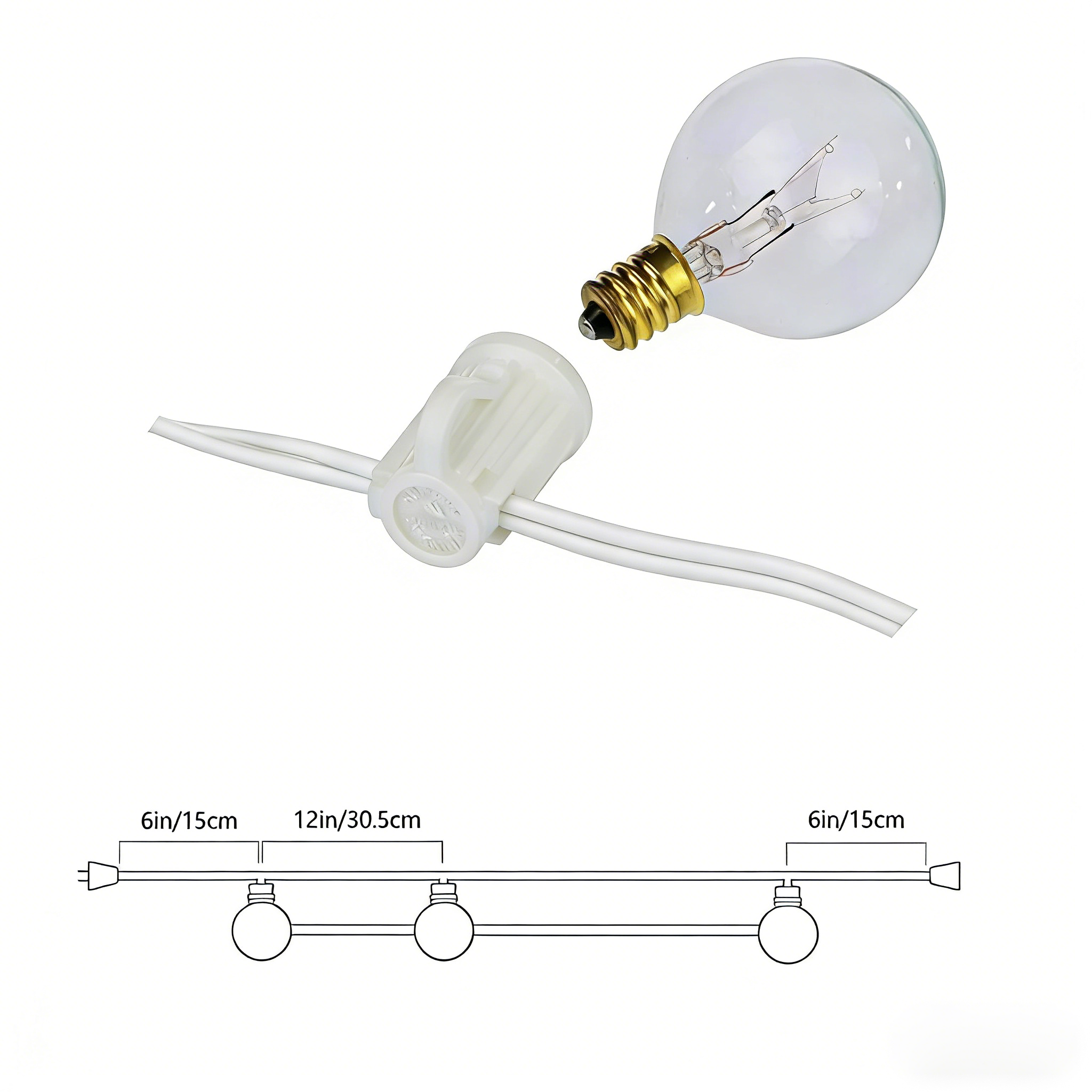 Vintage G40 Clear Bulb String  - Lighting Wedding Outdoor recension och pris