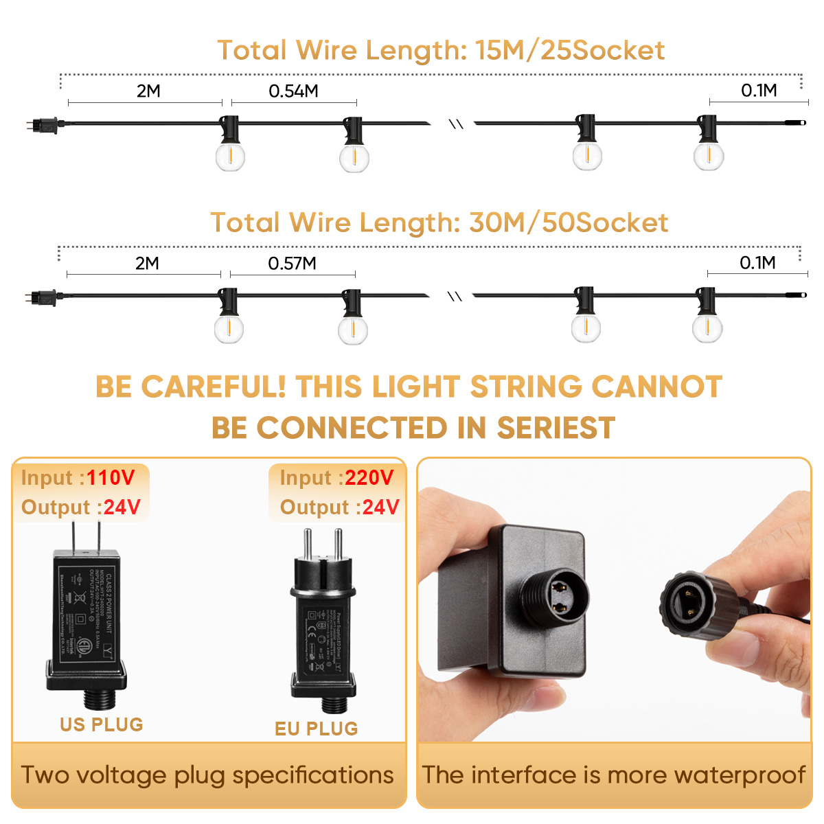 15M 30M Led G40 String Light 2 - Outdoor Lighting Year Round recension och pris
