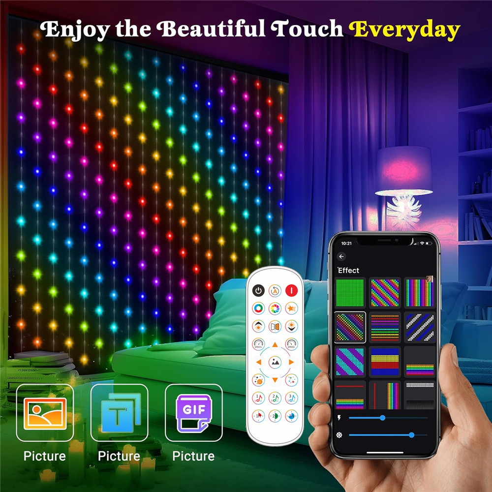 1/2PCS 400LED Curtain Lights L - Outdoor Lighting Remote Control recension och pris