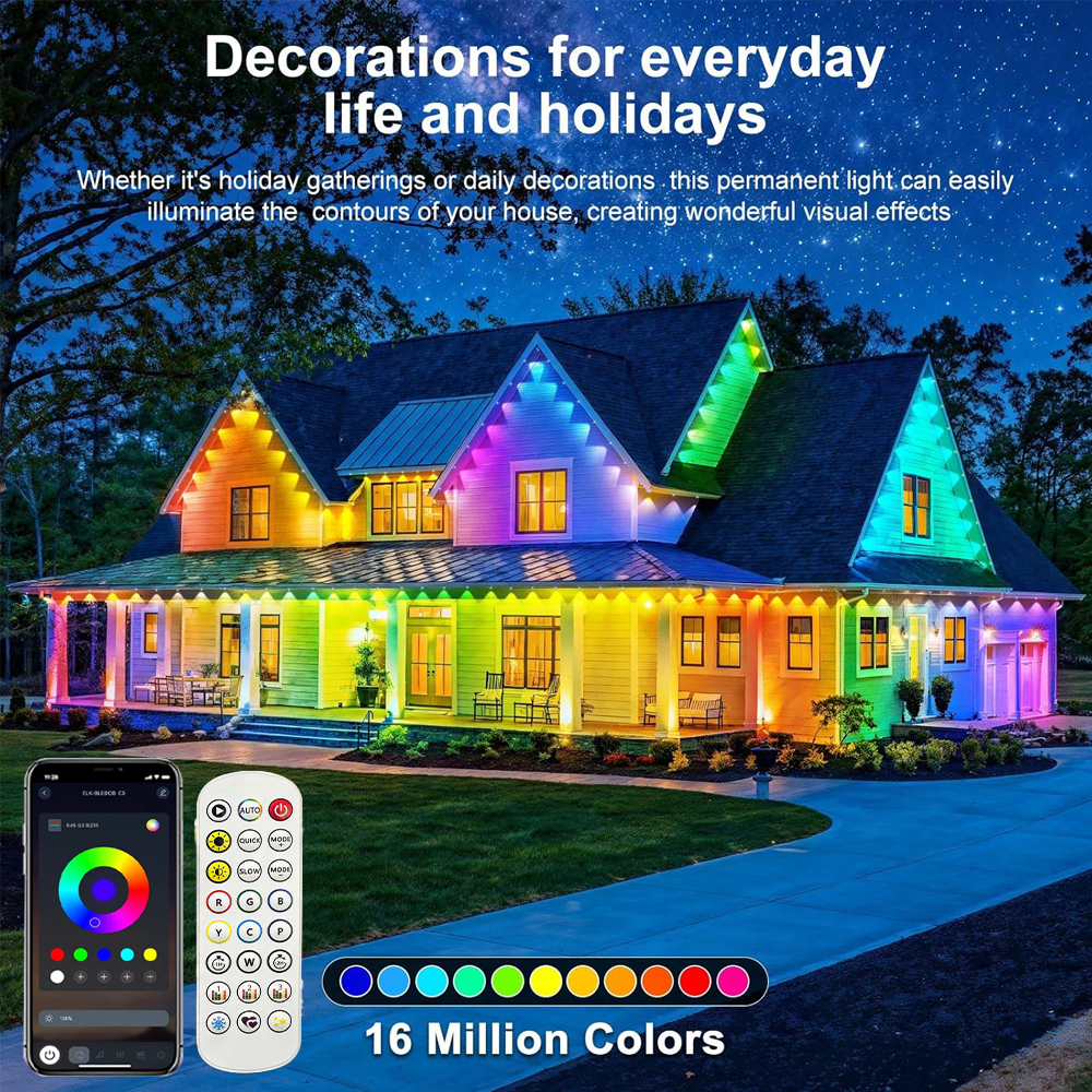 15M/30M Smart RGB Eave Lights  - Outdoor Lighting Year Round recension och pris