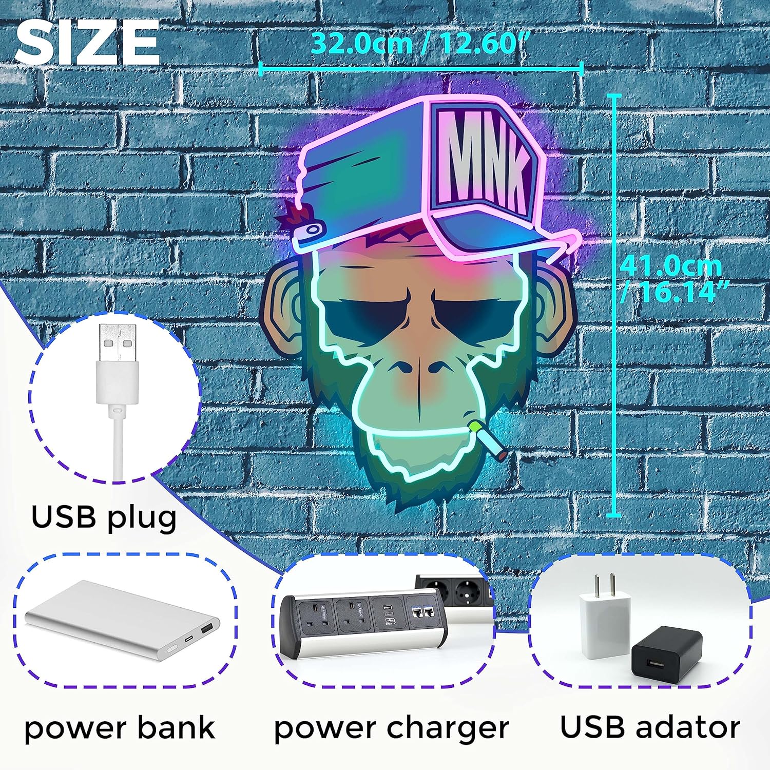 Cool Monkey with Hat Neon Sign - Outdoor Lighting Unique recension och pris