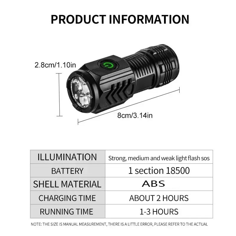 Mini 3LED Flashlight With Pen  - Outdoor Lighting Brands recension och pris