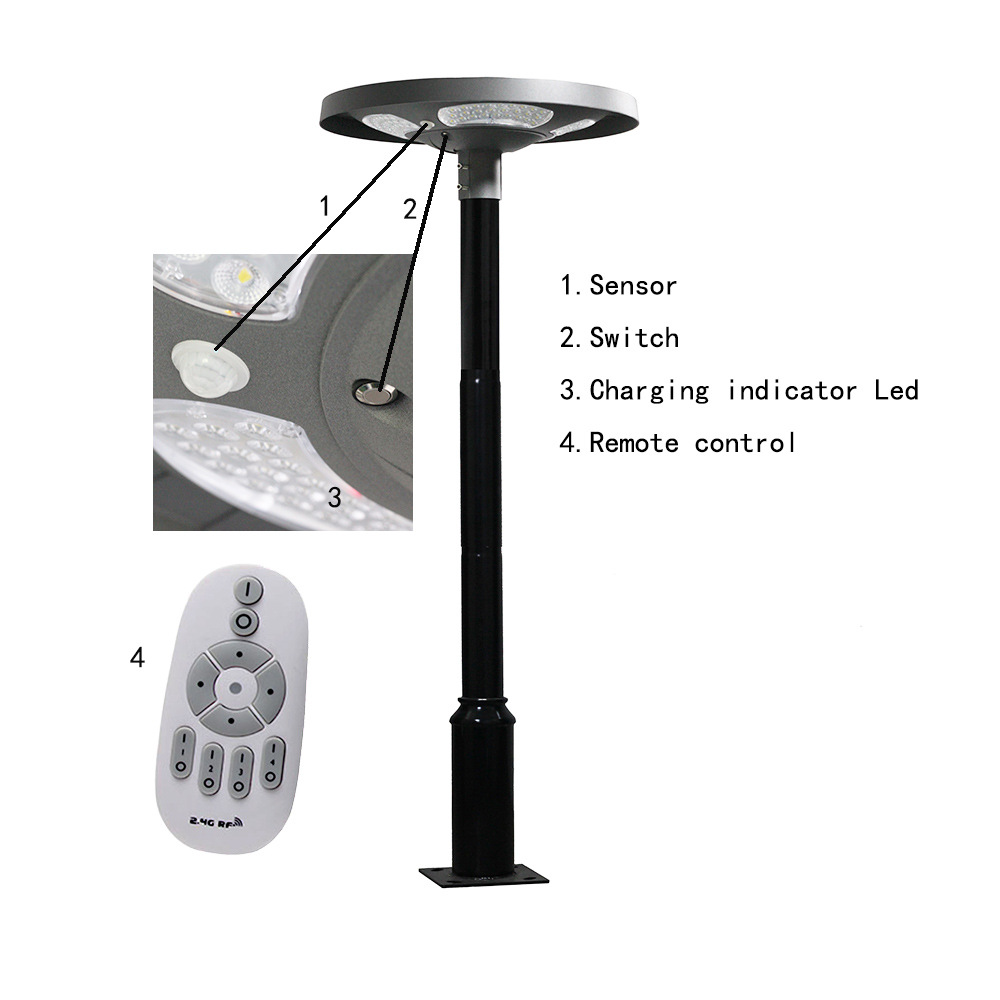 Waterproof IP65 UFO Solar LED  - Outdoor Lighting Pole recension och pris