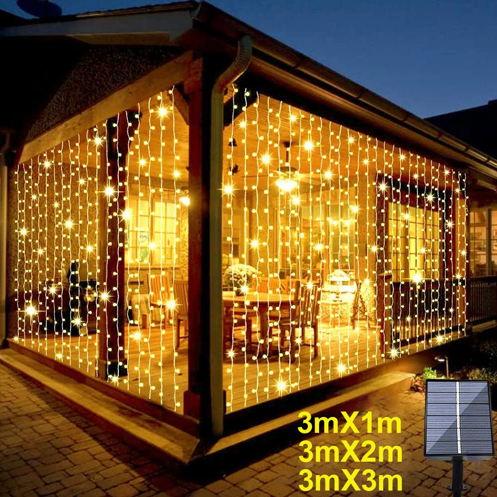 Solar LED Curtain Light Outdoo - Outdoor Lighting No Wiring recension och pris