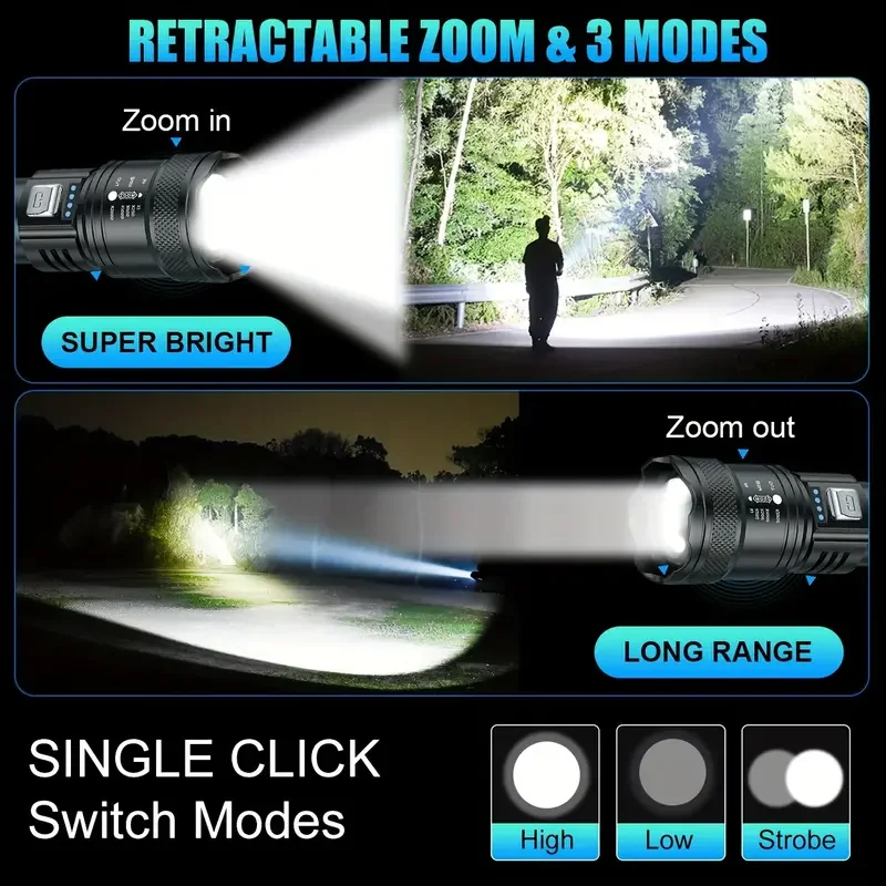 Tactical LED Flashlight 2000LM - Outdoor Lighting Brands recension och pris