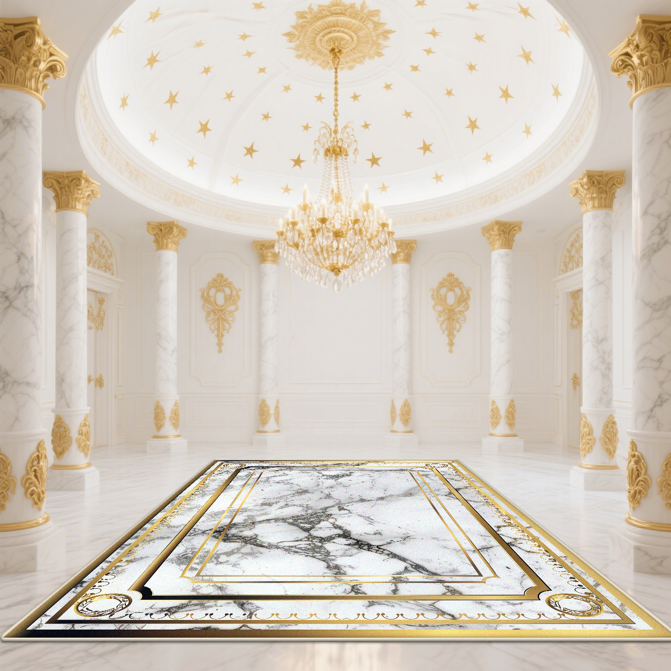 Modern White Gold Marble Patte - Outdoor Lighting Garage recension och pris