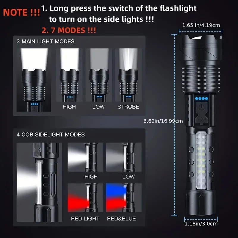 Powerful LED Flashlight Batter - Outdoor Lighting Pole recension och pris