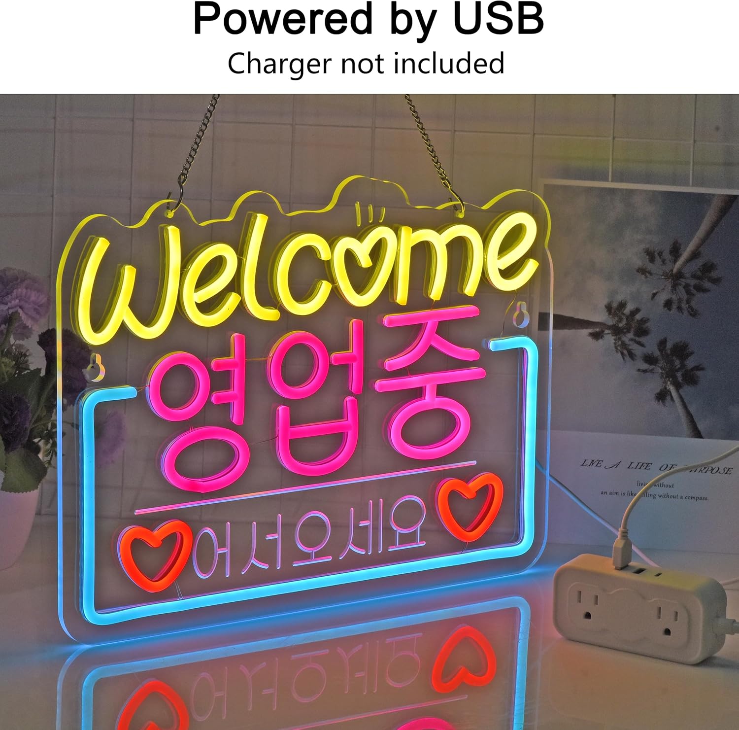 Korean Welcome on Sale Neon Si - Outdoor Lighting For Store recension och pris