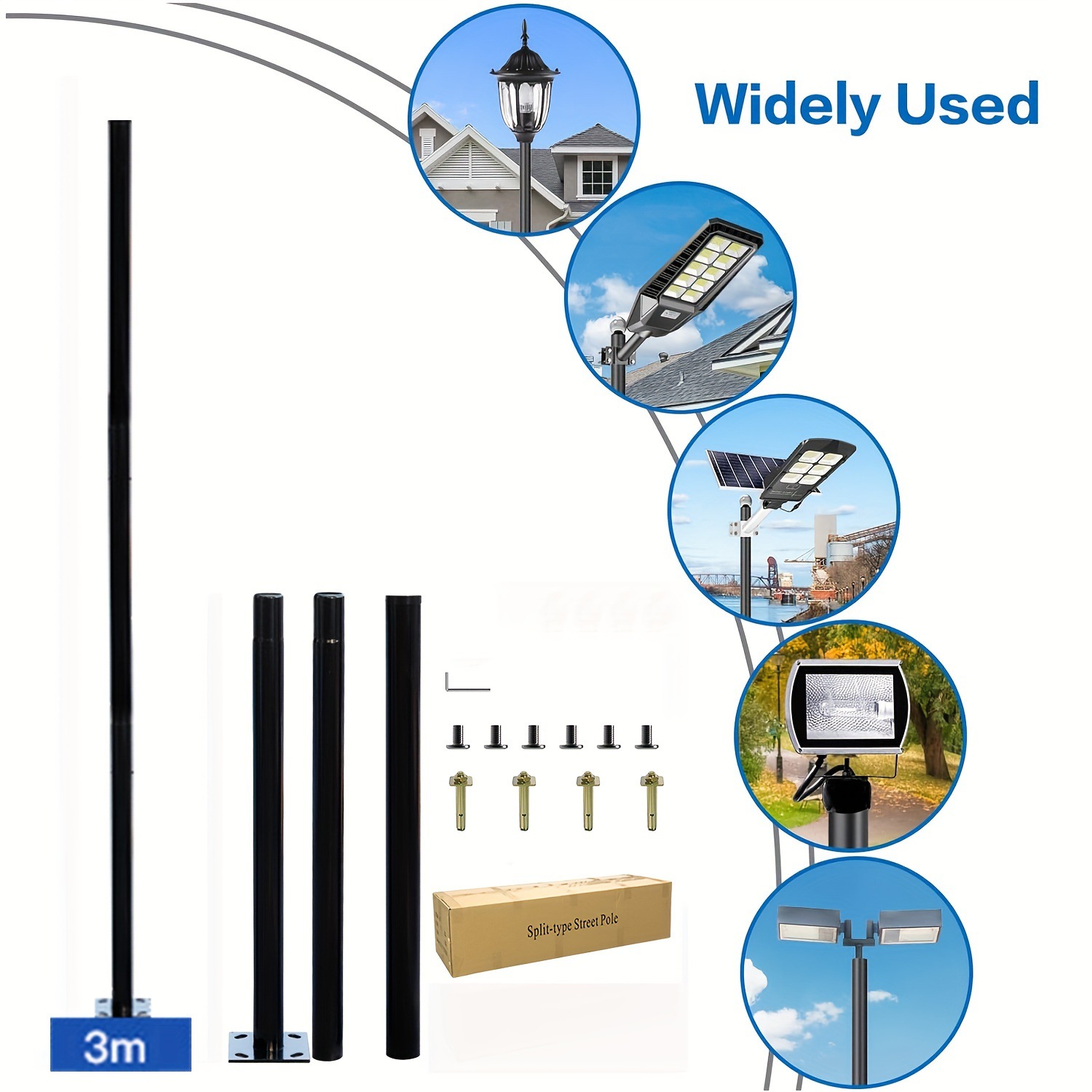 3m Solar Outdoor Split Lamp Po - Outdoor Lighting Pole recension och pris